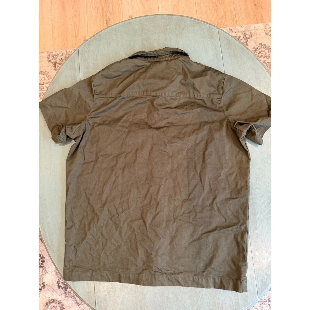 Nike Life Mens Short Sleeve Military Work Shirt Rough Green DX3340-325 Small
